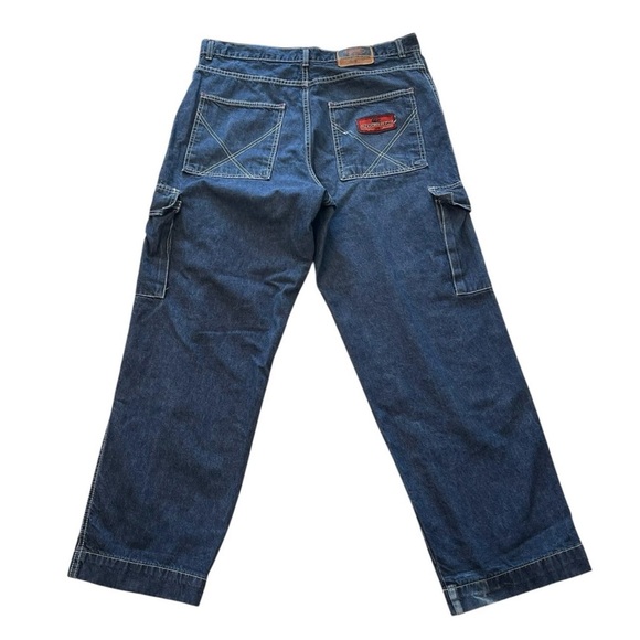 Cross Colours Baggy Blue Denim Jeans - Y2K Streetwear Grunge Skater Pants 38x32 - Picture 2 of 12